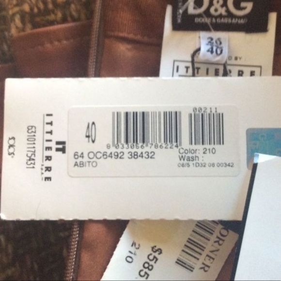 NWT Dolce & Gabbana Sz 6/8 Brown Tweed Leather Midi Designer Dress PLEASE HELP - Picture 12 of 16